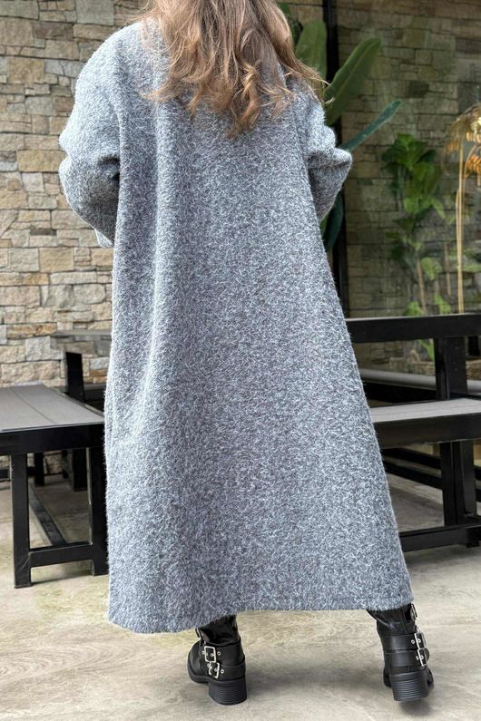 Norbury Japanese Duster Coat Grey Marl /10=